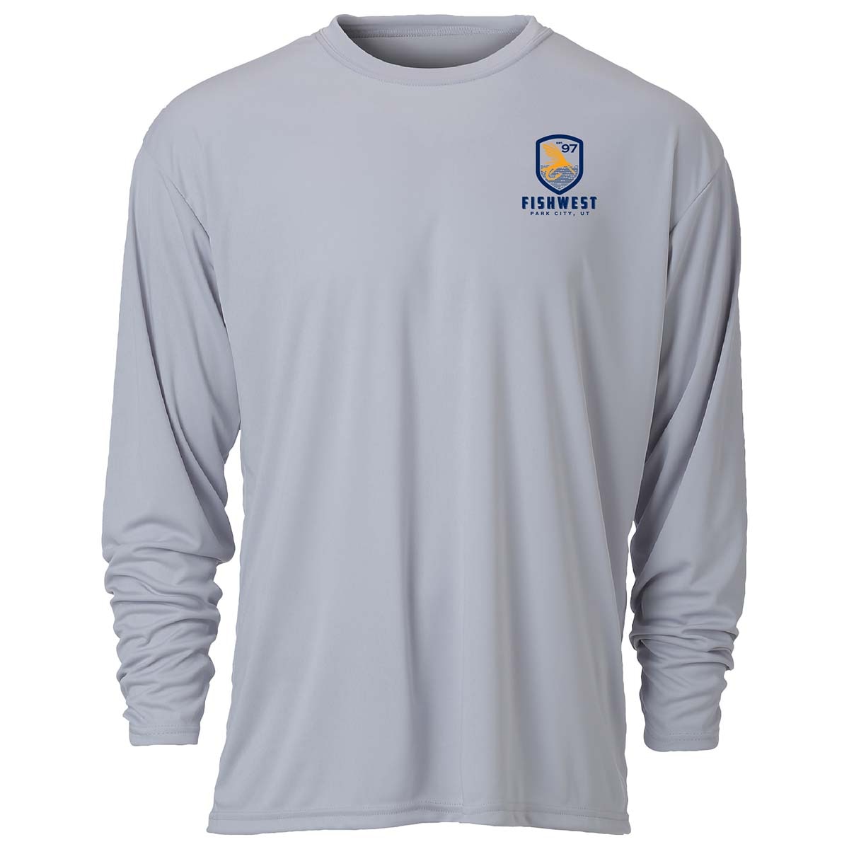 Fishwest Logo Performance Long Sleeve TShirt Men's in Silver